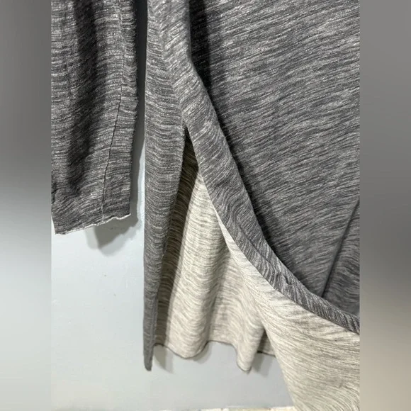 Free People Oversized Dark Grey Long Sleeve Tunic Top With Slit Sides Size M - Picture 5 of 9